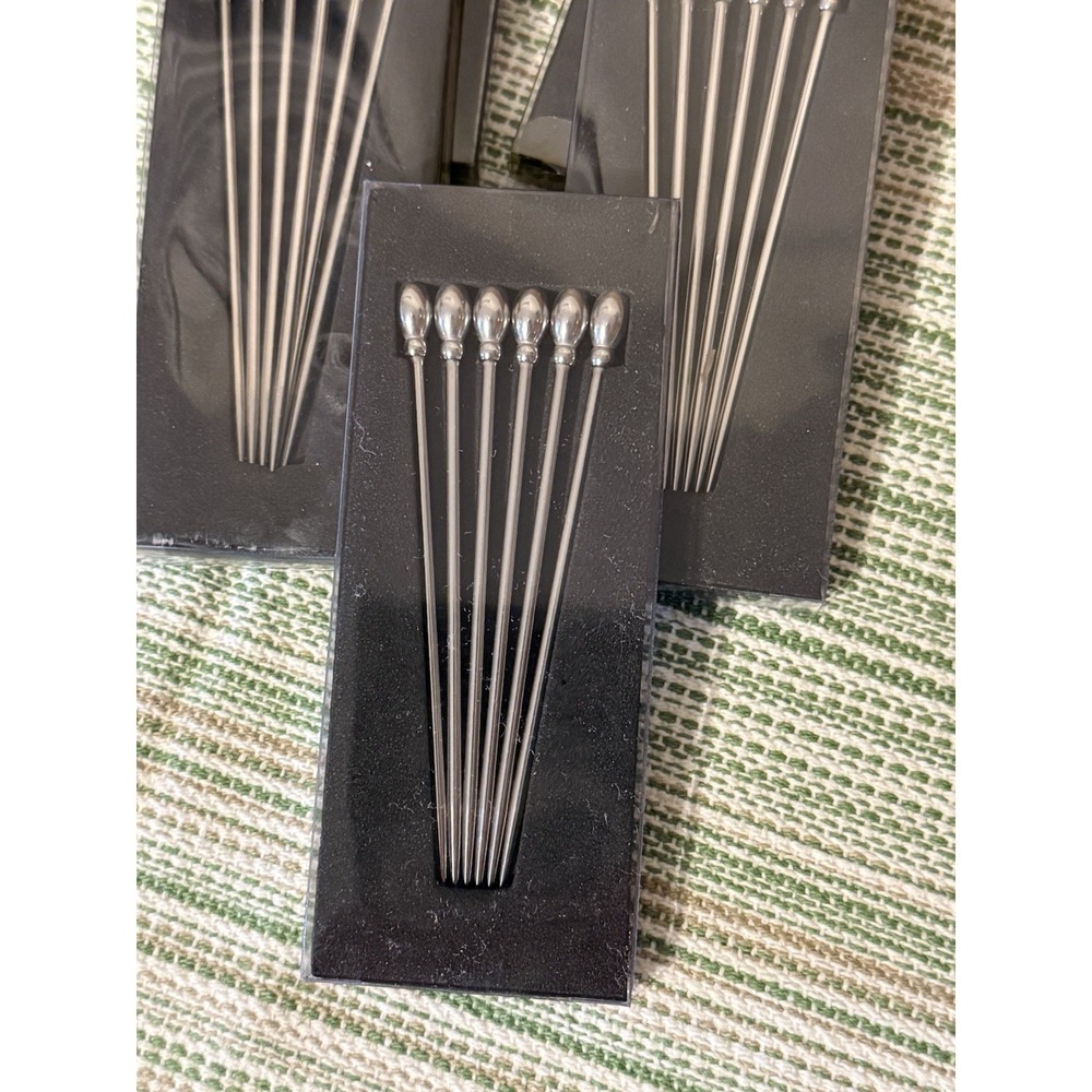New Crate & Barrel Stainless Steel Cocktail / Food Picks - Set of 30 (5 Packs) - Picture 3 of 5